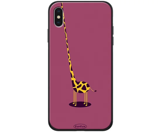 TPU+PC чехол ForFun для Apple iPhone X / XS (5.8") Жираф / Фиолетовый