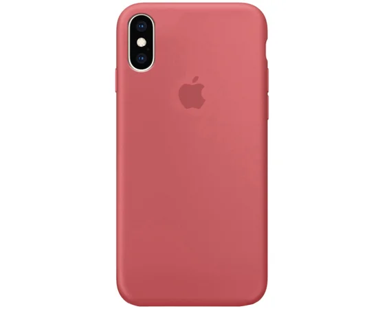 Чехол Silicone Case Full Protective (AA) для Apple iPhone X/XS Красный / Camellia