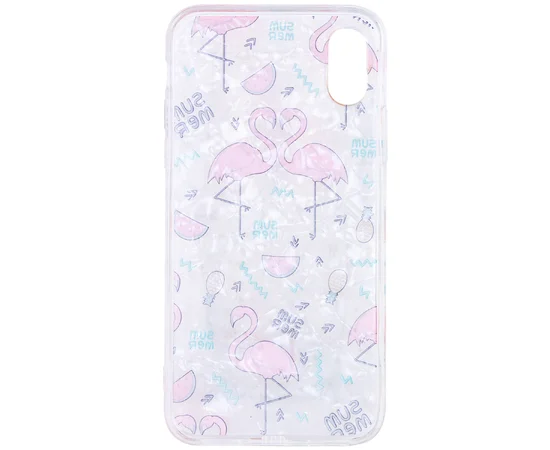 Накладка Glue Case Фламинго для Apple iPhone X/XS Белый