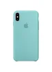 Чехол Silicone case (A) для Apple iPhone X/XS Бирюзовый / Marine Green