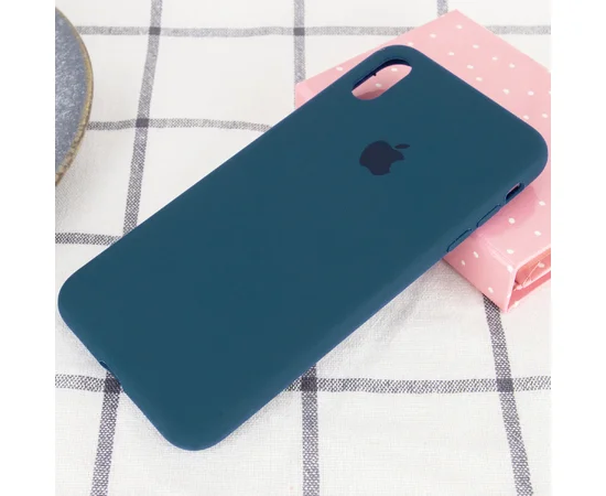 Чехол Silicone Case Full Protective (AA) для Apple iPhone X/XS Синий / Cosmos Blue