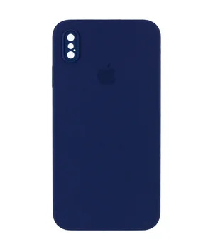 Чохол Silicone Case Square Full Camera Protective (AA) для Apple iPhone XS (5.8 ") Темно-синій / Midnight blue