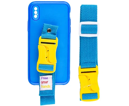 Чехол Handfree с цветным ремешком для Apple iPhone X / XS (5.8") Синий