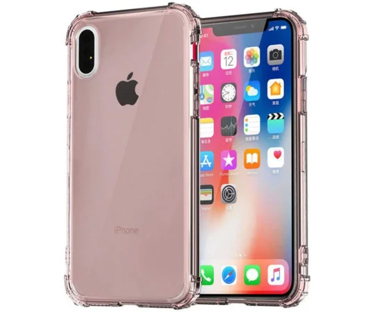 TPU чехол Epic Ease с усиленными углами для Apple iPhone X (5.8") Розовый / Transparent
