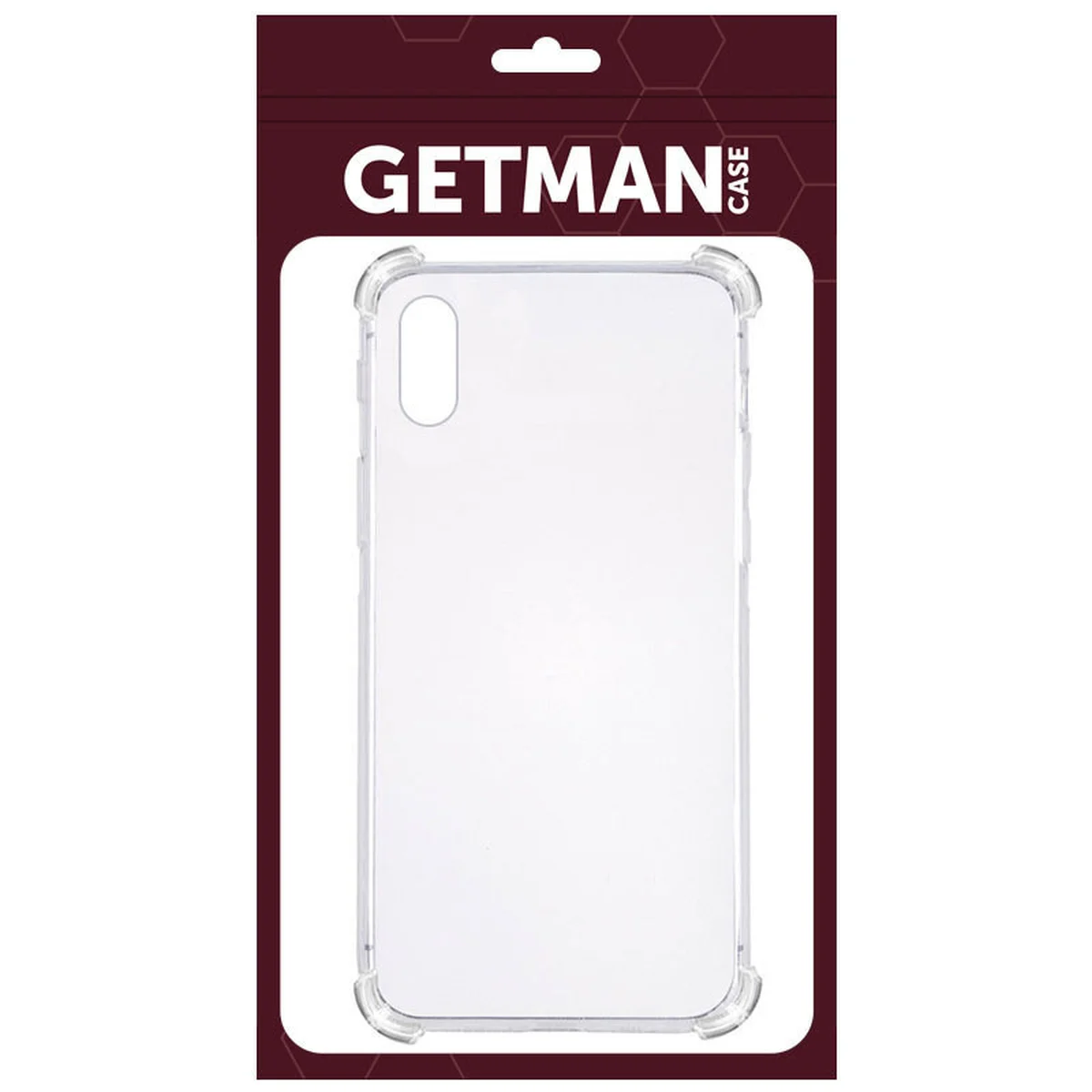 TPU чохол GETMAN Ease logo посилені кути для Apple iPhone X / XS (5.8 ") Прозорий / Transparent