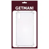 TPU чехол GETMAN Ease logo усиленные углы для Apple iPhone X / XS (5.8") Прозрачный / Transparent