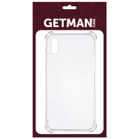 TPU чохол GETMAN Ease logo посилені кути для Apple iPhone X / XS (5.8 ") Прозорий / Transparent