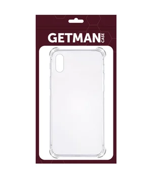 TPU чохол GETMAN Ease logo посилені кути для Apple iPhone X / XS (5.8 ") Прозорий / Transparent