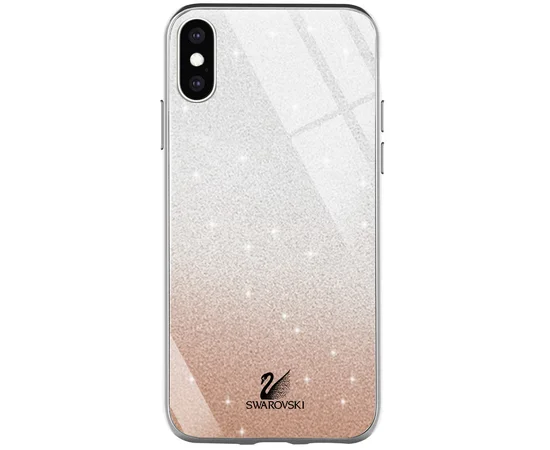 TPU+Glass чехол Swarovski для Apple iPhone X / XS (5.8") Золотой