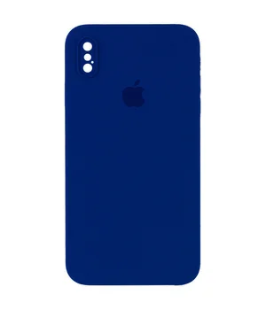 Чехол Silicone Case Square Full Camera Protective (AA) для Apple iPhone XS (5.8") Синий / Deep navy