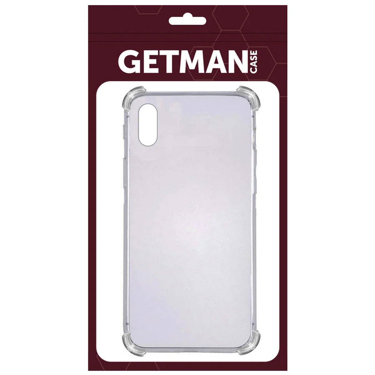TPU чехол GETMAN Ease logo усиленные углы для Apple iPhone X / XS (5.8") Серый (прозрачный)