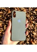 TPU+Glass чехол GLOSSY Logo series для Apple iPhone X (5.8") / XS Зеленый / Pine green