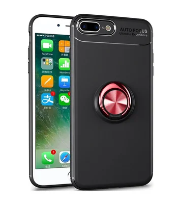 TPU чохол Deen ColorRing під магнітний тримач (opp) для Apple iPhone X / XS (5.8 ") Чорний / Червоний