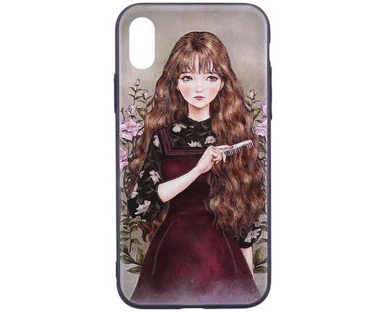 TPU+PC чехол YCT картина для Apple iPhone X/XS Девочка с расческой