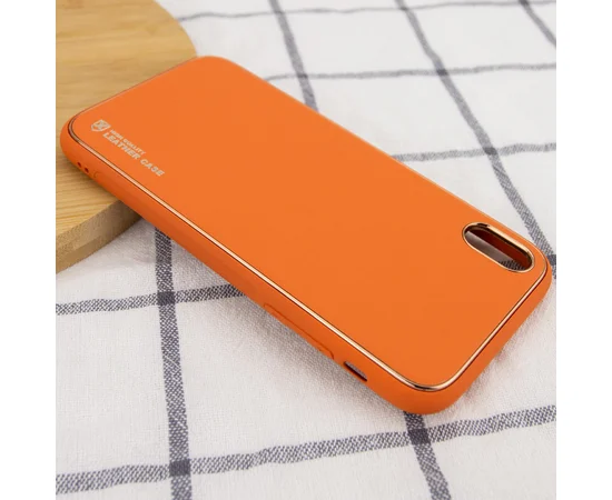 Шкіряний чохол Xshield для Apple iPhone X / XS (5.8 ") Помаранчевий / Apricot
