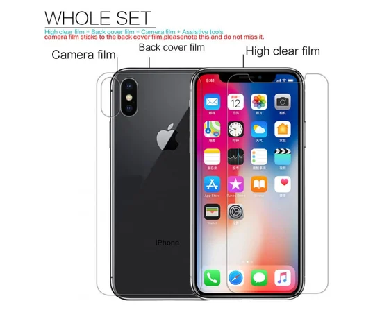 Защитная пленка Nillkin Crystal (на обе стороны) для Apple iPhone X/XS Анти-отпечатки