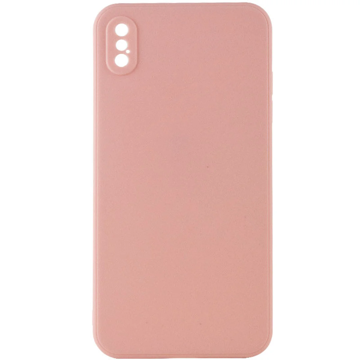 Силиконовый чехол Candy Full Camera для Apple iPhone X / XS (5.8") Розовый / Pink Sand