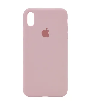 Чехол Silicone case (A) (с закрытым низом) для Apple iPhone X/XS Розовый / Pink Sand