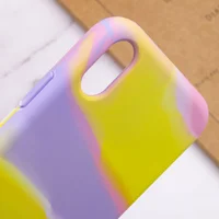 Чехол Silicone case full Aquarelle для Apple iPhone X / XS (5.8") Сиренево-желтый