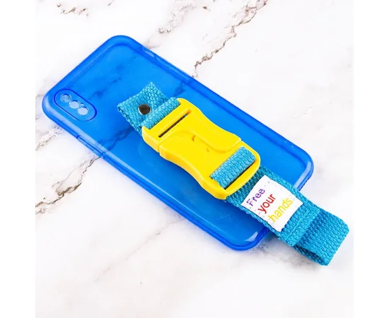 Чехол Handfree с цветным ремешком для Apple iPhone X / XS (5.8") Синий