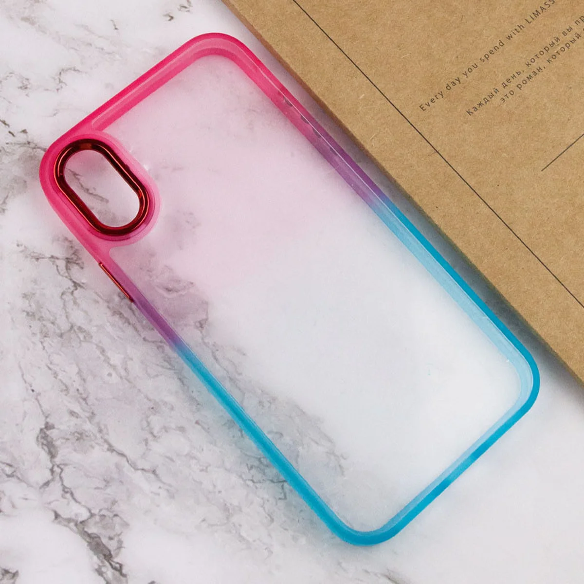 Чехол TPU+PC Fresh sip series для Apple iPhone X / XS (5.8") Бирюзовый / Розовый