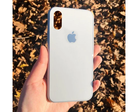 TPU+Glass чехол GLOSSY Logo series для Apple iPhone X (5.8") / XS Белый / White