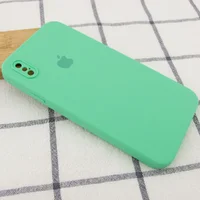 Чехол Silicone Case Square Full Camera Protective (AA) для Apple iPhone XS (5.8") Зеленый / Spearmint