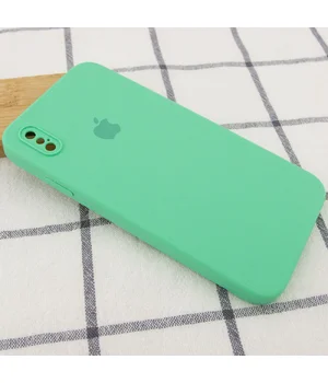 Чохол Silicone Case Square Full Camera Protective (AA) для Apple iPhone XS (5.8 ") Зелений / Spearmint