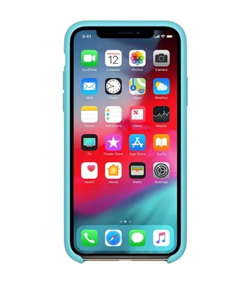 Силиконовый чехол Soft cover для Apple iPhone X / XS (5.8") Бирюзовый / Ice Blue