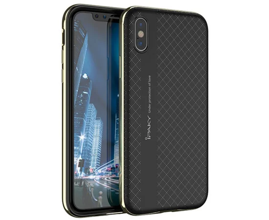 Чехол iPaky TPU+PC для Apple iPhone X/XS Черный / Золотой