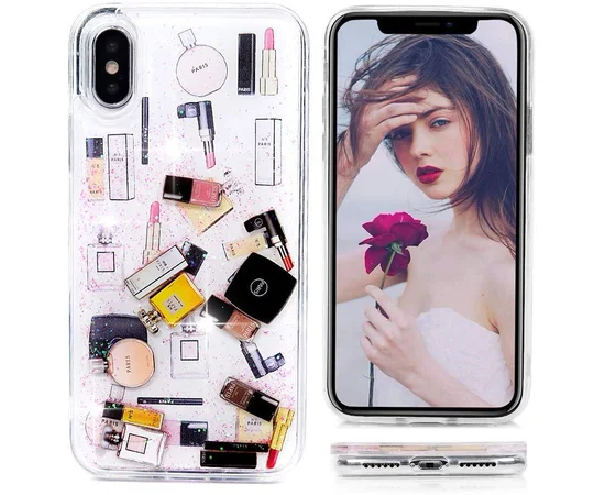TPU+PC чехол Liquid (glitter) для Apple iPhone X/XS (35) Косметика