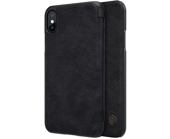 Кожаный чехол (книжка) Nillkin Qin Series для Apple iPhone X/XS Черный