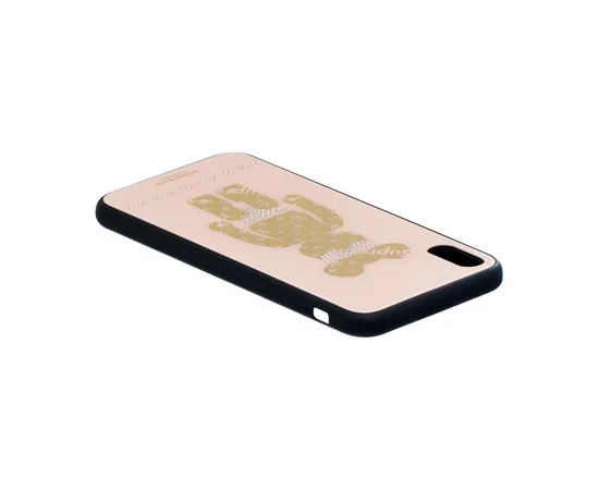 TPU+Glass чехол TYBOMB Bear для Apple iPhone X / XS (5.8") Розовый