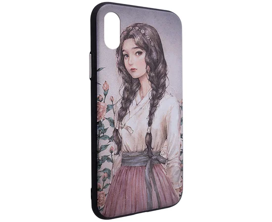 TPU+PC чехол YCT картина для Apple iPhone X/XS Девочка с косами