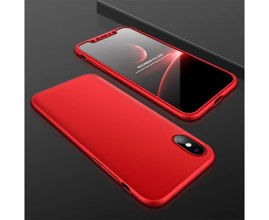 Пластиковая накладка GKK LikGus 360 градусов для Apple iPhone X (5.8") Красный