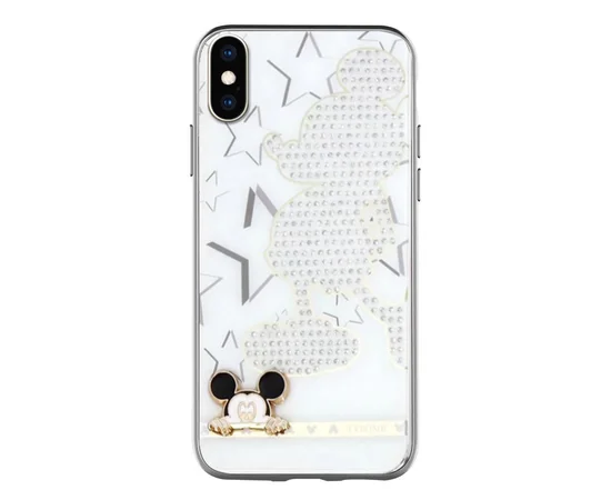 TPU+Glass чехол TYBOMB Dimond Brand для Apple iPhone X / XS (5.8") Белый/Микки Маус