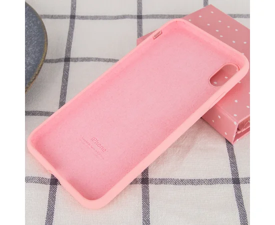 Чохол Silicone case (A) (з закритим низом) для Apple iPhone X / XS Рожевий / Pink