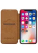 Кожаный чехол (книжка) Nillkin Qin Series для Apple iPhone X/XS Коричневый