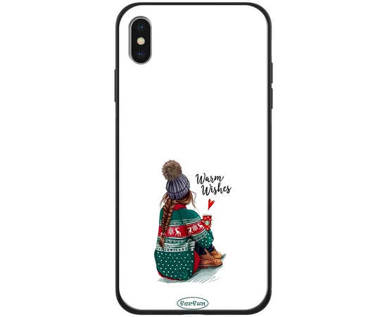 TPU+PC чехол ForFun для Apple iPhone X / XS (5.8") Warm Wishes / Белый