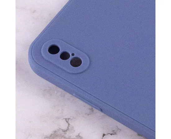Силиконовый чехол Candy Full Camera для Apple iPhone X / XS (5.8") Голубой / Mist blue