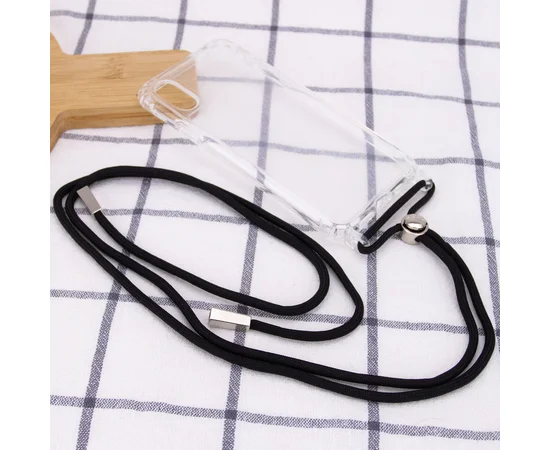 Чехол TPU Crossbody Transparent для Apple iPhone X / XS (5.8") Черный