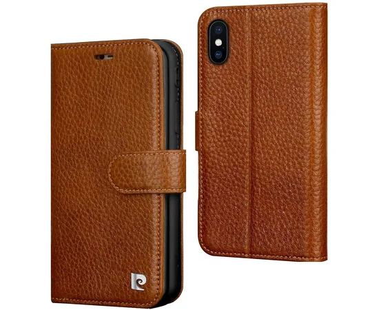 Чехол книжка Pierre Cardin для Apple iPhone X / XS (5.8") brown