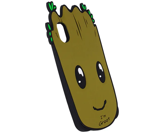 Фактурный силиконовый чехол Funny ART 3D для Apple iPhone X (5.8") Грут