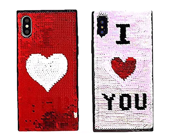 TPU чехол Sequins series для Apple iPhone X (5.8") I Love You