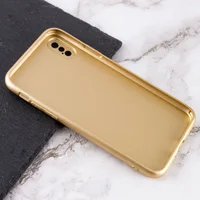 TPU+Glass чехол Matte Candy Full camera для Apple iPhone X / XS (5.8") Золотой
