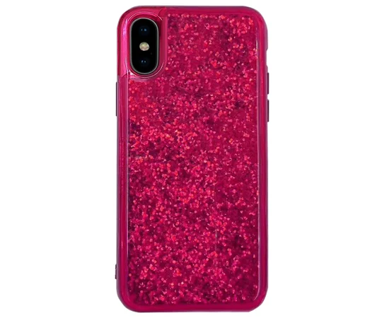 TPU+PC чехол Sparkle (glitter) для Apple iPhone XS (5.8") Малиновый