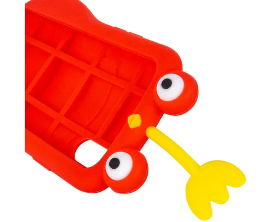 Фактурный силиконовый чехол Funny ART 3D с игрушкой для Apple iPhone X (5.8") Цыпленок красный