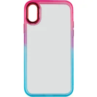 Чехол TPU+PC Fresh sip series для Apple iPhone X / XS (5.8") Бирюзовый / Розовый