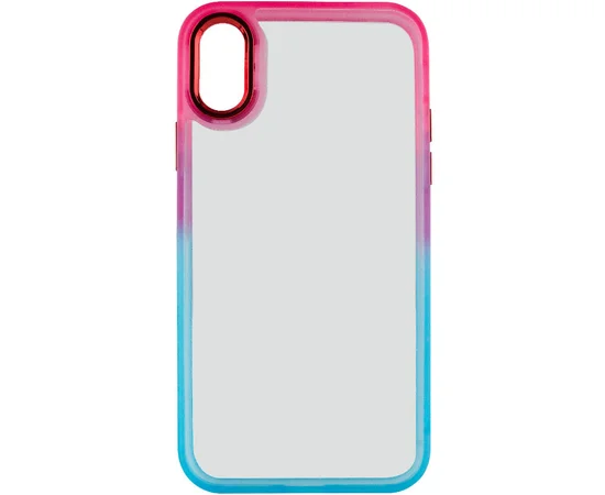 Чехол TPU+PC Fresh sip series для Apple iPhone X / XS (5.8") Бирюзовый / Розовый