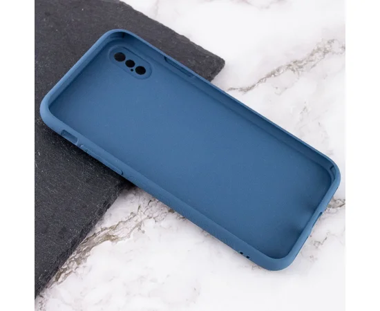 TPU+Glass чехол Matte Candy Full camera для Apple iPhone X / XS (5.8") Синий